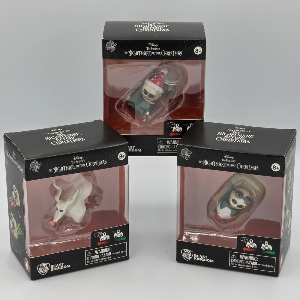 Disney Tim Burton's The Nightmare Before Christmas Pullback Cars Set Of 3 - NIB